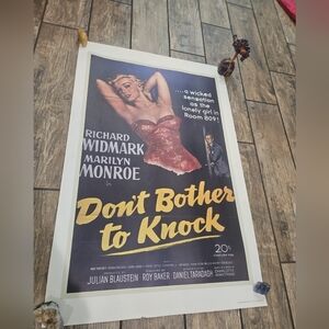 Vintage! Don't bother to knock Movie Poster. Marilyn Monroe 1952